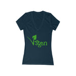 Vegan 🌱 Women's Jersey Short Sleeve Deep V-Neck Tee