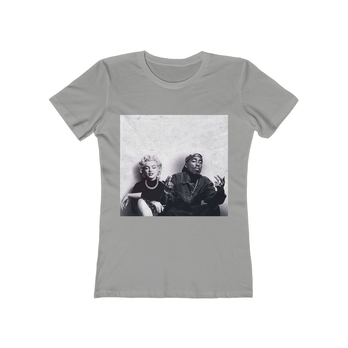 Marylin Monroe and 2 Pac - Women's The Boyfriend Tee