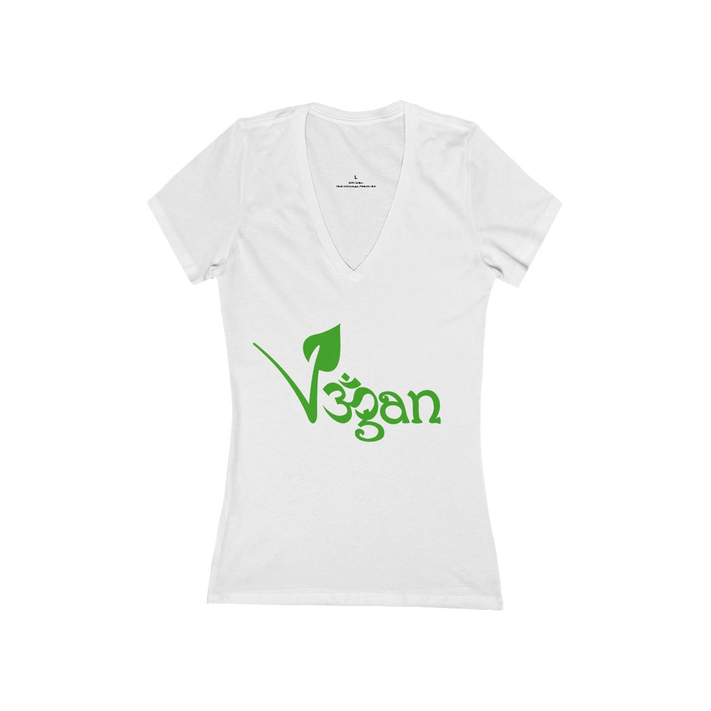 Vegan 🌱 Women's Jersey Short Sleeve Deep V-Neck Tee
