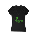 Vegan 🌱 Women's Jersey Short Sleeve Deep V-Neck Tee